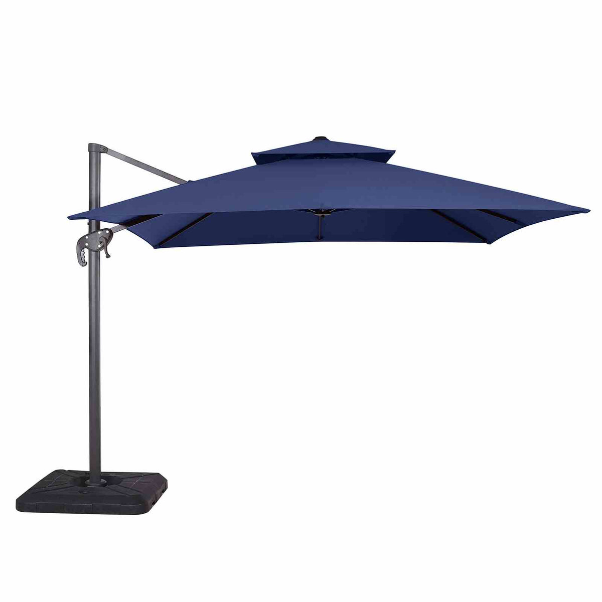 Hero Blue 10 Ft Square Umbrella w/ Double Top + 37" Large Base from Furniture of America - Luna Furniture