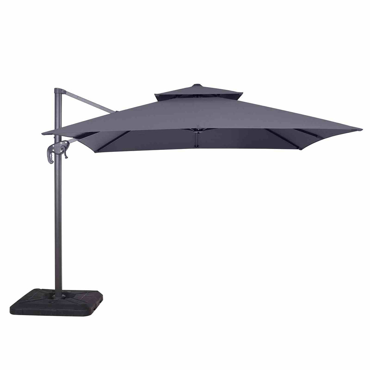 Hero Gray 10 Ft Square Umbrella w/ Double Top + 37" Large Base from Furniture of America - Luna Furniture