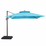 Hero Teal 10 Ft Square Umbrella w/ Double Top + 37" Large Base from Furniture of America - Luna Furniture