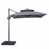 Fida Gray 8 Ft Square Umbrella w/ Double Top + 37" Large Base from Furniture of America - Luna Furniture