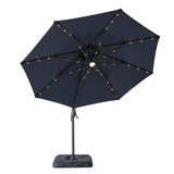 Nuti Blue 10 Ft Round Umbrella w/ LED Light + 37" Large Base from Furniture of America - Luna Furniture