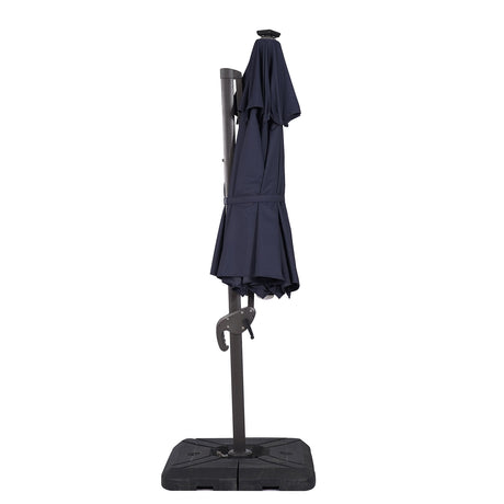 Nuti Blue 10' Round Umbrella with LED Lights and 37" Base from Furniture of America - Luna Furniture