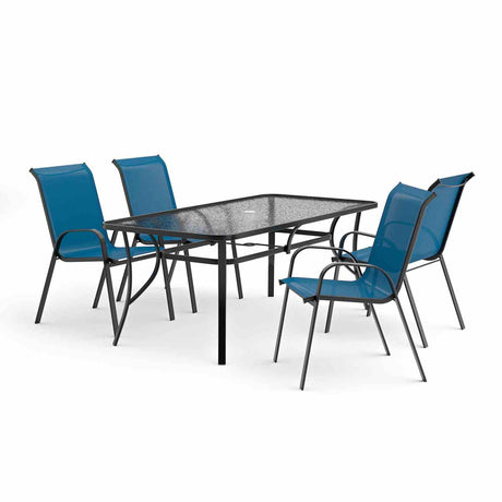 Pierro Blue 5 Pc. Outdoor Dining Set from Furniture of America - Luna Furniture