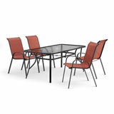 Pierro Red 5 Pc. Outdoor Dining Set from Furniture of America - Luna Furniture