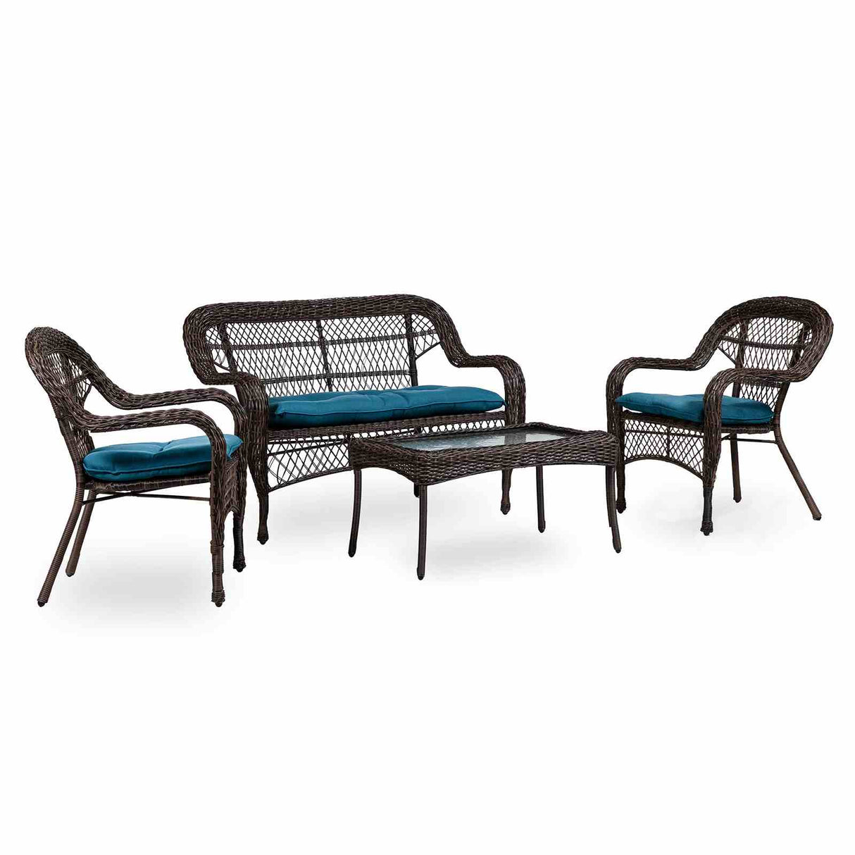 Oliveri Brown/Dark Teal 5 Pc. Outdoor Set from Furniture of America - Luna Furniture