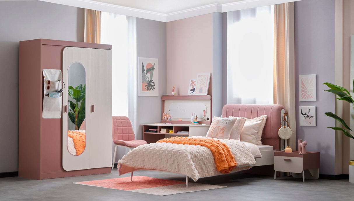 Linda Kids Room Set (Twin Bed & Study Desk & Nightstand) from Furnia - Luna Furniture