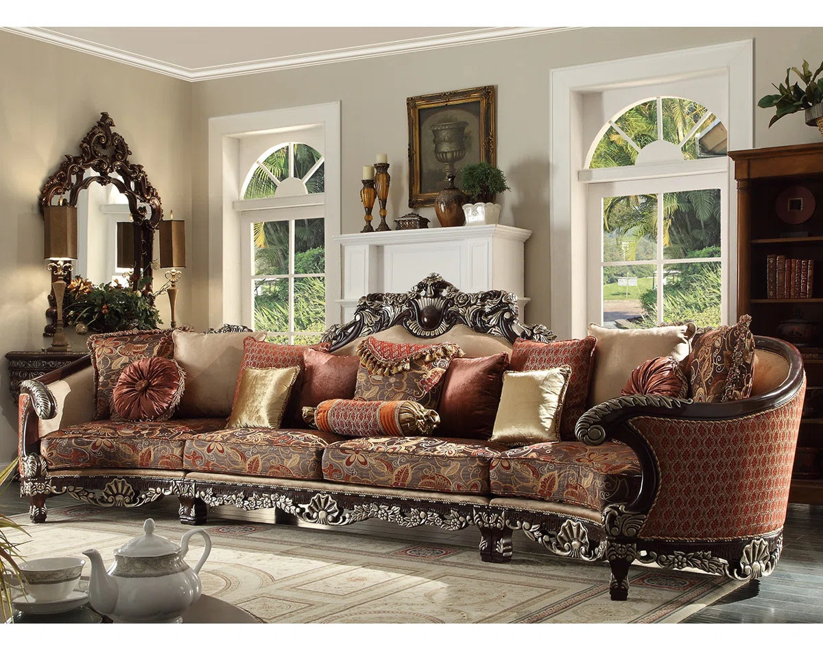 Habsburg Mahogany/Silver Highlight Sectional from Homey Design - Luna Furniture
