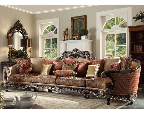 Habsburg Mahogany/Silver Highlight Sectional from Homey Design - Luna Furniture