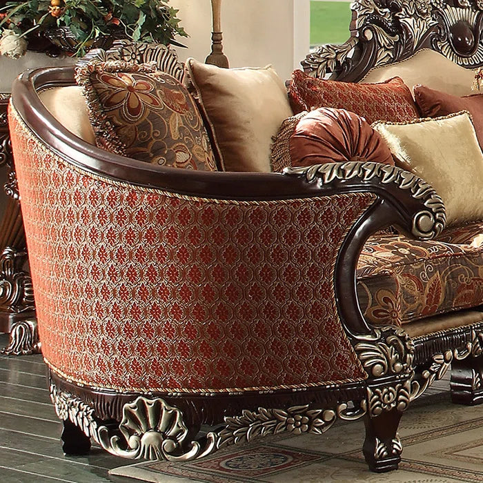 Habsburg Mahogany/Silver Highlight Sectional from Homey Design - Luna Furniture