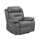 Laconia Dark Gray Leather Power Reclining Chair from Homelegance - Luna Furniture