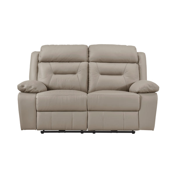 Laconia Latte Leather Power Double Reclining Loveseat