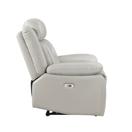 Laconia Silver Leather Power Reclining Chair from Homelegance - Luna Furniture