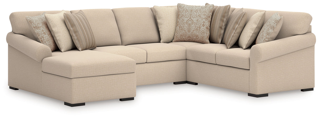 LadyMae Twill 4-Piece LAF Chaise Sectional from Ashley - Luna Furniture