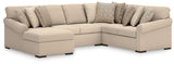 LadyMae Twill 4-Piece LAF Chaise Sectional from Ashley - Luna Furniture