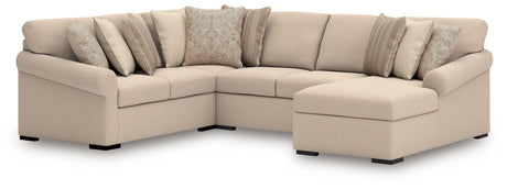 LadyMae Twill 4-Piece RAF Chaise Sectional from Ashley - Luna Furniture