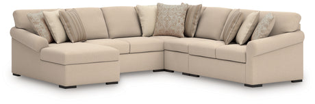 LadyMae Twill 5-Piece LAF Chaise Sectional from Ashley - Luna Furniture