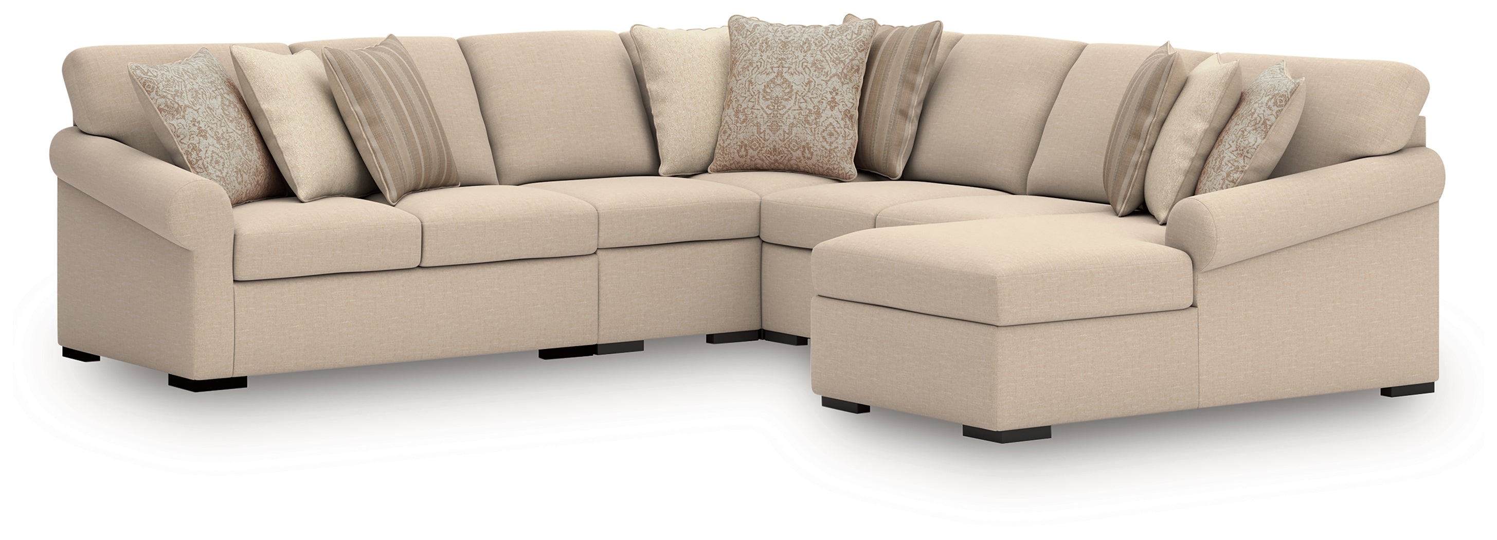 Ashley LadyMae Twill 5-Piece RAF Chaise Sectional – Luna Furniture