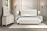 Lafayette Weathered Gray LED Queen Panel Bed from Furniture of America - Luna Furniture