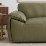 Laffey Olive Green Top Grain Leather Sofa