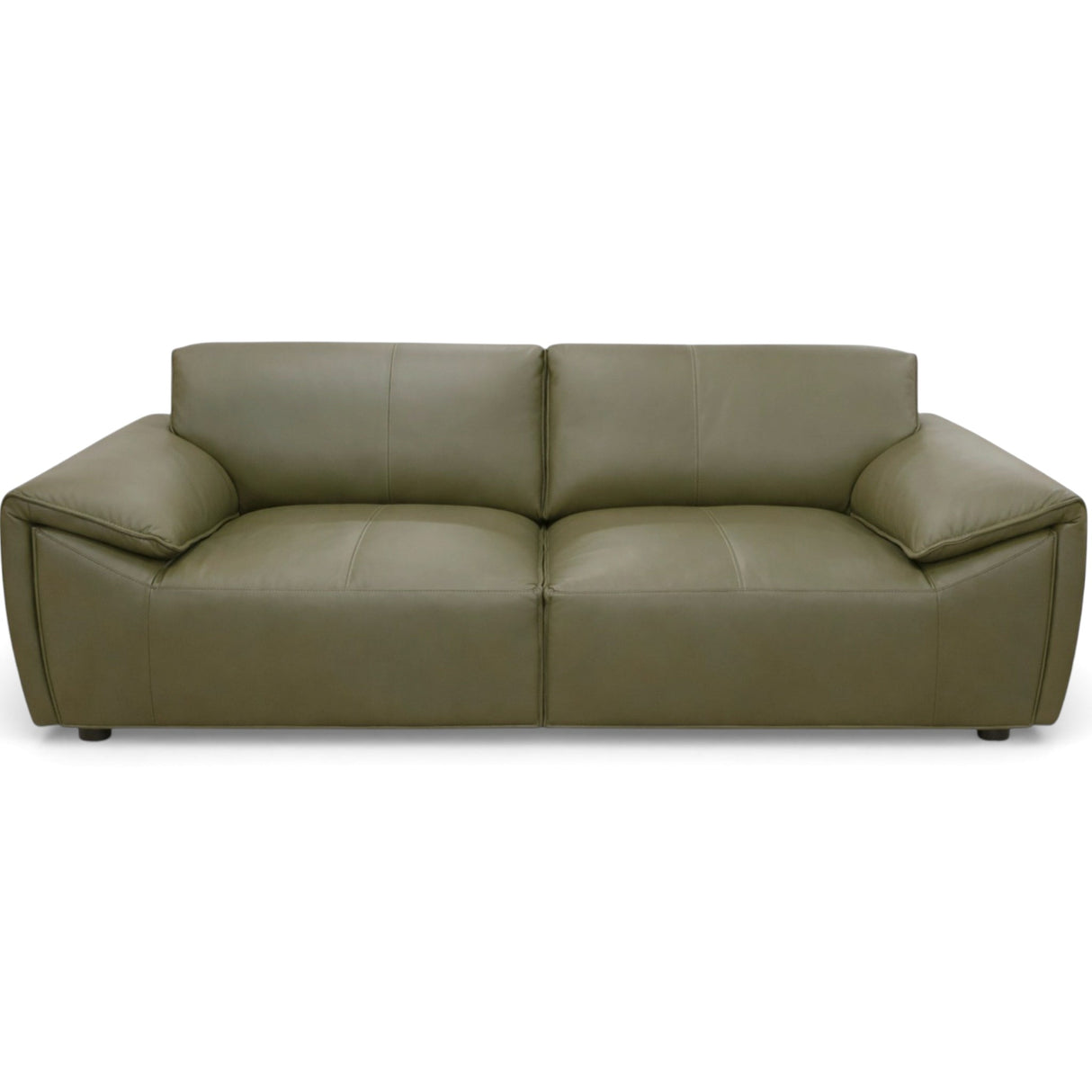 Laffey Olive Green Top Grain Leather Sofa