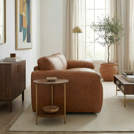 Laffey Tan Top Grain Leather Sofa from Ashcroft Furniture - Luna Furniture