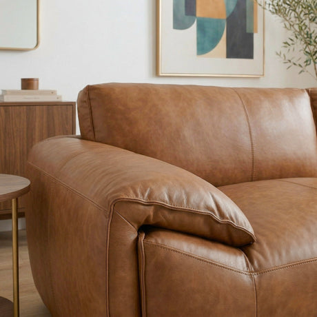Laffey Tan Top Grain Leather Sofa from Ashcroft Furniture - Luna Furniture
