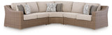 Laguna Heights Beige 3-Piece Outdoor Sectional from Ashley Furniture - Luna Furniture