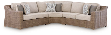 Laguna Heights Beige 3-Piece Outdoor Sectional from Ashley - Luna Furniture