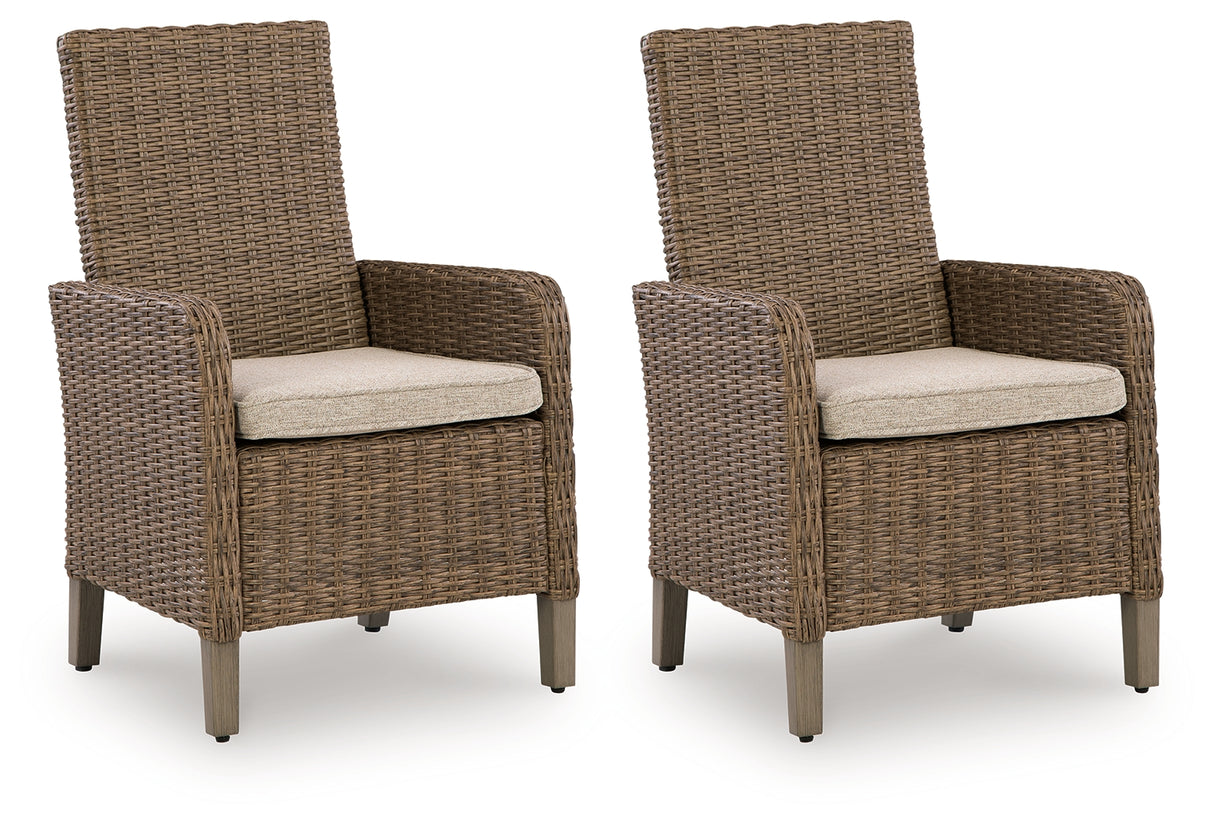 Laguna Heights Beige Arm Chair with Cushion (Set of 2) from Ashley Furniture - Luna Furniture