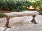 Laguna Heights Beige Bench with Cushion from Ashley Furniture - Luna Furniture