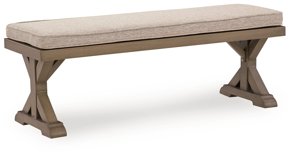 Laguna Heights Beige Bench with Cushion from Ashley Furniture - Luna Furniture