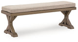 Laguna Heights Beige Bench with Cushion from Ashley Furniture - Luna Furniture