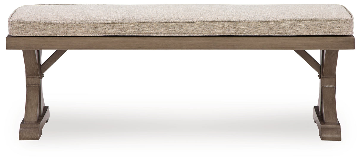 Laguna Heights Beige Bench with Cushion from Ashley Furniture - Luna Furniture