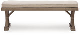 Laguna Heights Beige Bench with Cushion from Ashley Furniture - Luna Furniture