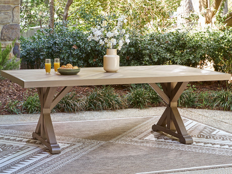 Laguna Heights Beige Outdoor Dining Table from Ashley - Luna Furniture