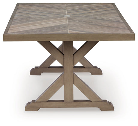 Laguna Heights Beige Outdoor Dining Table from Ashley - Luna Furniture