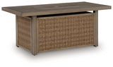 Laguna Heights Beige Outdoor Fire Pit Table from Ashley Furniture - Luna Furniture