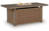 Laguna Heights Beige Outdoor Fire Pit Table from Ashley Furniture - Luna Furniture