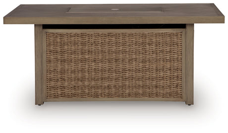 Laguna Heights Beige Outdoor Fire Pit Table from Ashley - Luna Furniture