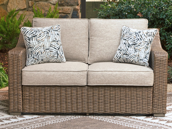 Laguna Heights Beige Outdoor Loveseat with Cushion