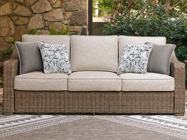 Laguna Heights Beige Outdoor Sofa with Cushion