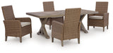 Laguna Heights Outdoor Dining Table and 4 Chairs in Beige from Ashley - Luna Furniture