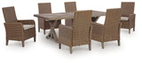 Laguna Heights Outdoor Dining Table and 6 Chairs in Beige from Ashley Furniture - Luna Furniture