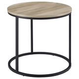 Lainey Distressed Pine Round Occasional Side End Table from Coaster - Luna Furniture