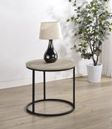 Lainey Distressed Pine Round Occasional Side End Table from Coaster - Luna Furniture