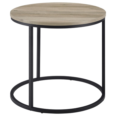 Lainey Distressed Pine Round Occasional Side End Table from Coaster - Luna Furniture