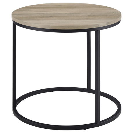 Lainey Distressed Pine Round Occasional Side End Table from Coaster - Luna Furniture