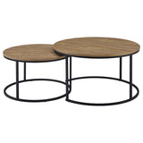 Lainey Mango 2-Piece Round Nesting Coffee Table from Coaster - Luna Furniture