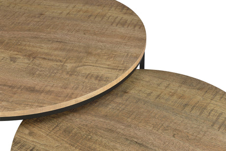 Lainey Mango 2-Piece Round Nesting Coffee Table from Coaster - Luna Furniture