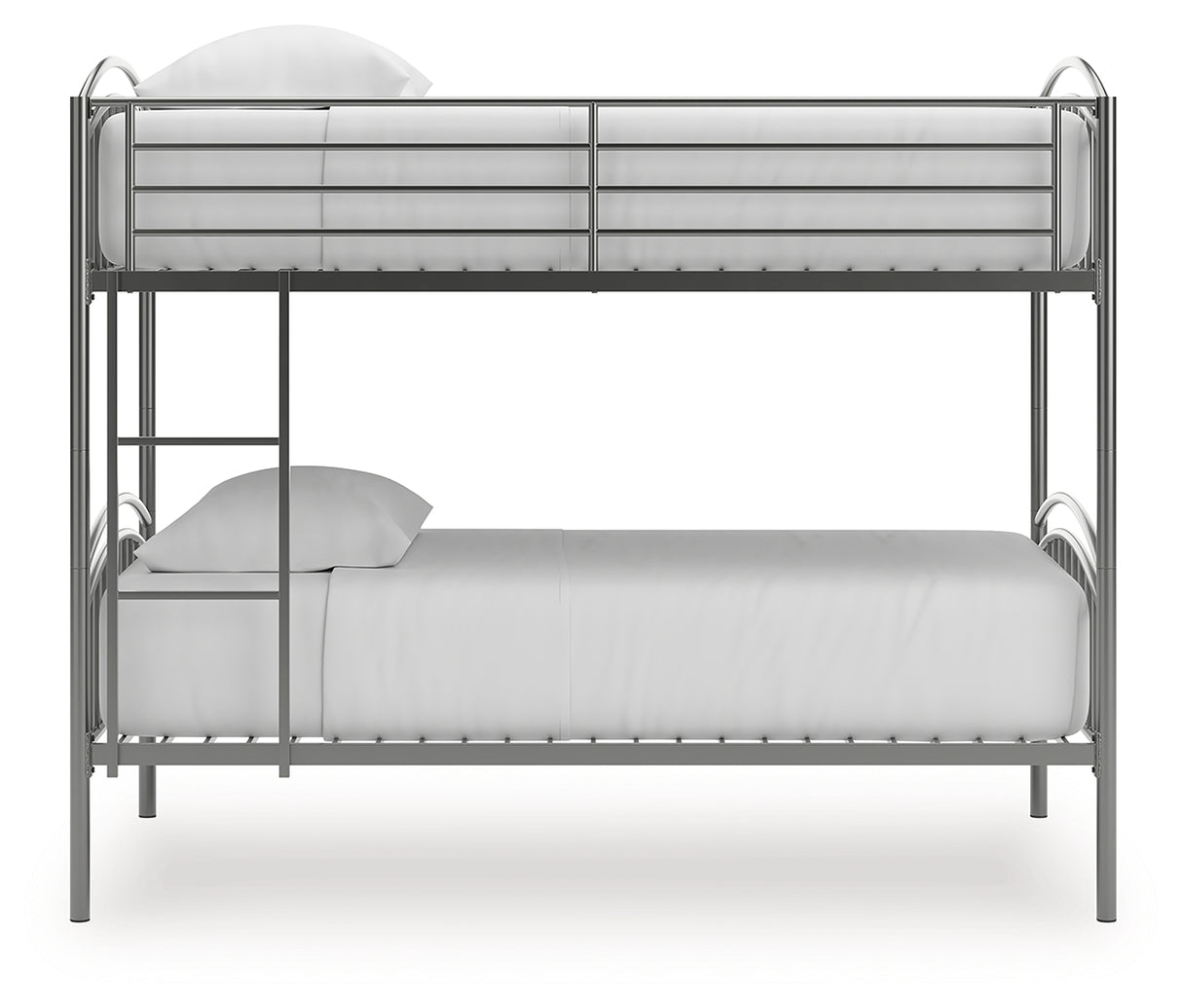 Lanceburg Gray Twin over Twin Bunk Bed and 2 Mattresses from Ashley Furniture - Luna Furniture